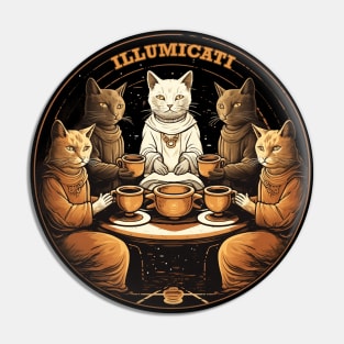 Illumicati Secret Society of Cats Tea Party Pin