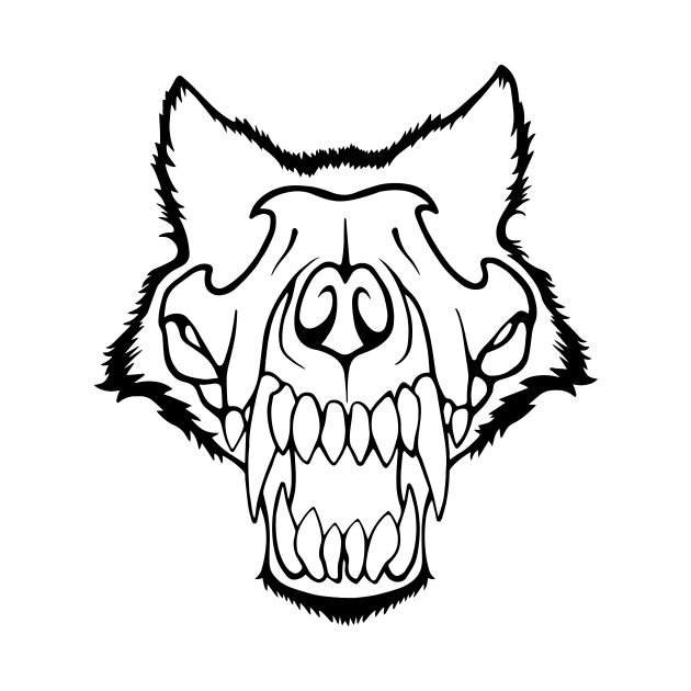 Wolf Skull Black by CharlieWizzard