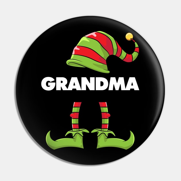 Grandma Elf Funny Matching Christmas Costume Family Pin by teeleoshirts