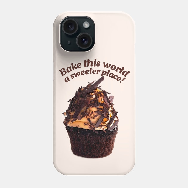 Chocolate Cupcake with Caramel Frosting and Chocolate Shaves Phone Case by ArtMorfic