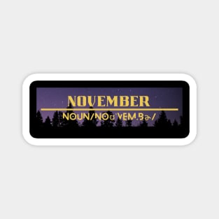 Word November Magnet