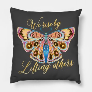 Colorful Watercolor Butterfly with Typo Pillow