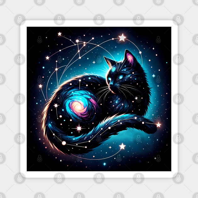 Cosmic Cat and Stars Magnet by tracydixon