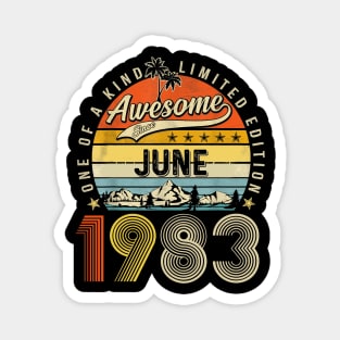 Awesome Since June 1983 Vintage 40th Birthday Magnet