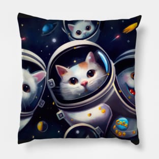 Cute Cats In Space Pattern Pillow