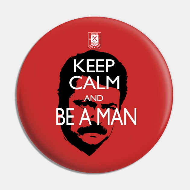 Keep Calm Ron Swanson Pin by Migs