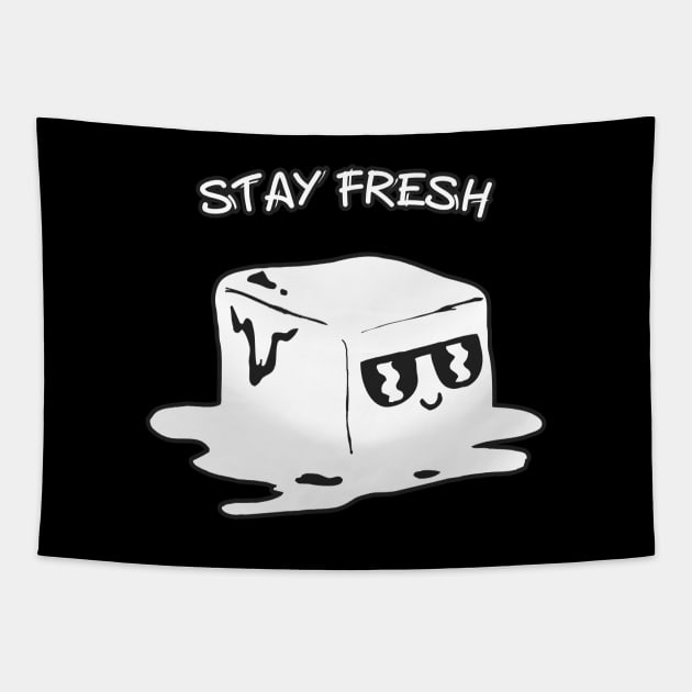 Stay fresh ice cube Tapestry by AbdsamadDEV