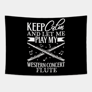 Keep Calm - I play Western Concert Flute Tapestry