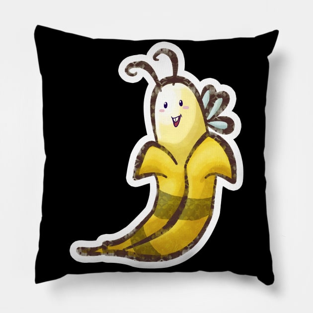 Bumble Banana T-shirt Pillow by saradaboru