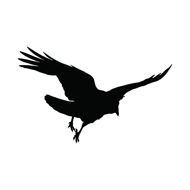 Flying Raven Black Bird Silhouette by LucentJourneys