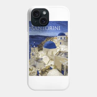 Santorini - Travel Poster Art Phone Case