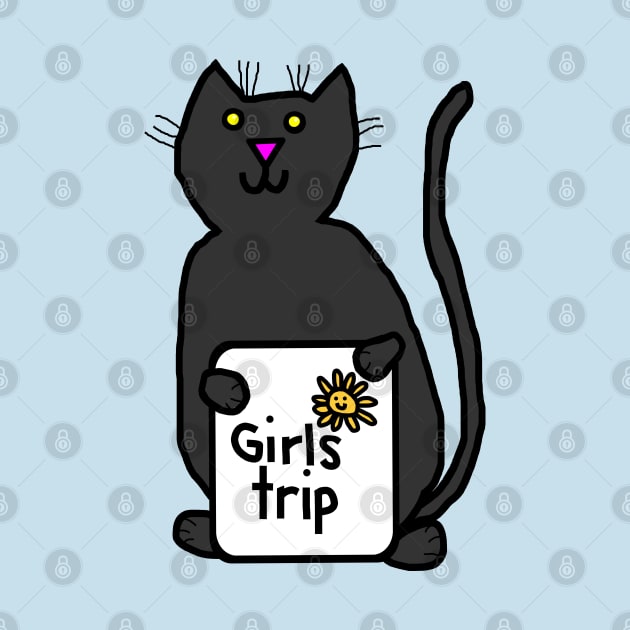 Cute Cat goes on Girls Trip by ellenhenryart