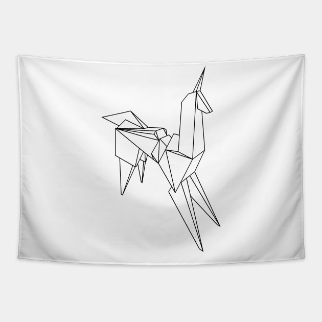 origami unicorn Tapestry by Lab7115