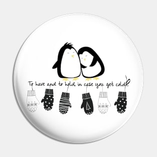 Winter quotes wih cute penguin couples design Pin