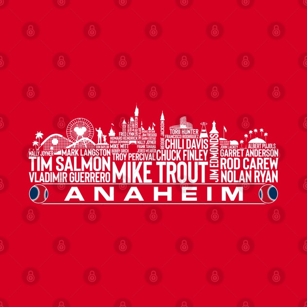 Los Angeles Baseball Team All Time Legends, Anaheim City Skyline by Legend Skyline