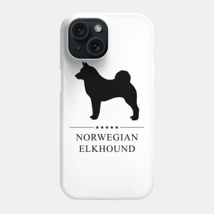 Norwegian Elkhound Black Silhouette Phone Case