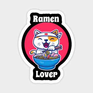 Cute Cat Ramen Lover Design Magnet