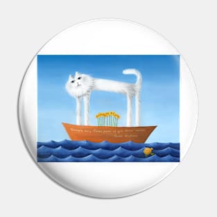 Skinny Cat in his Boat Pin