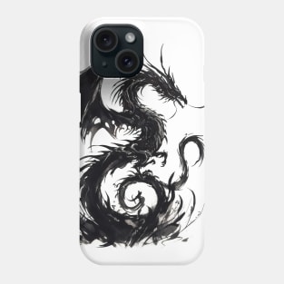 Japanese dragon painted in ink Phone Case