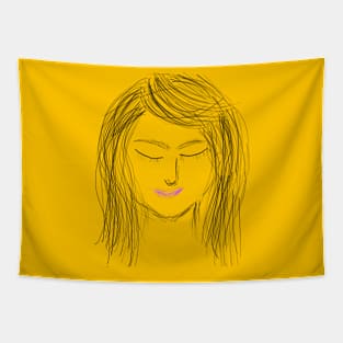 Sketch Girl Tapestry