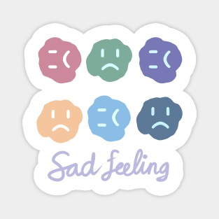 Colourful Sad Text Feeling Hand Drawing Magnet