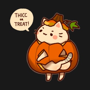 Thicc or Treat Halloween Booty Cat T-Shirt