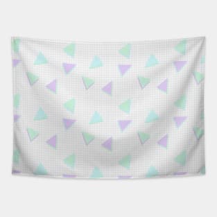 Cool-Color Pastel Triangles on Grid Tapestry