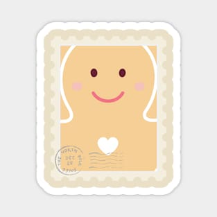 Cute Boy Gingerbread Stamp Magnet