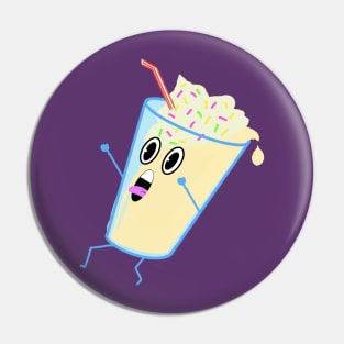 Spilt Kawaii Milkshake Pin