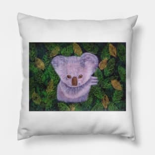 Baby Koala and Leaves Pillow