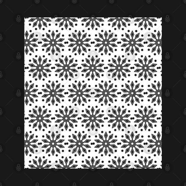 Black and white seamless flower pattern by Spinkly