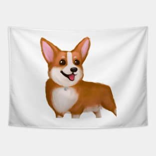 Cute Pembroke Welsh Corgi Drawing Tapestry