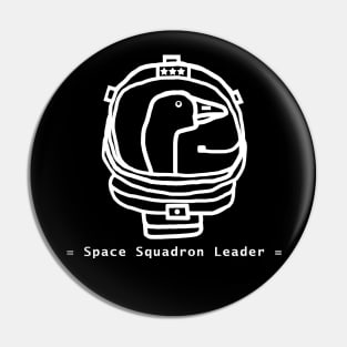 Minimal White Line Space Squadron Leader Goose Portrait Pin