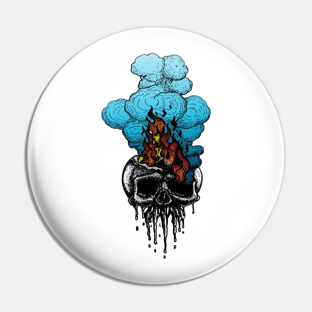 Gothic Burning Skull Pin by pa2rok