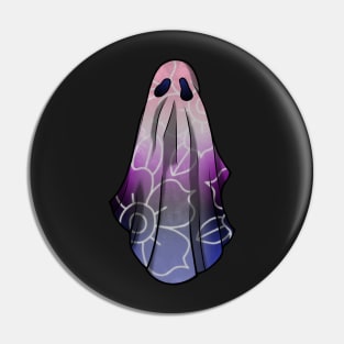 Genderfluid Pride Flowery Ghost Pin