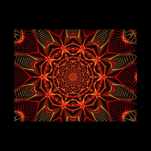 Red and gold mandala by Edward L. Anderson 