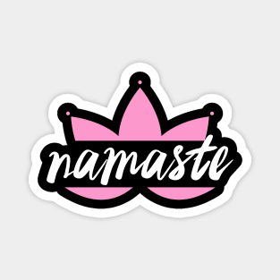 Namaste on pink yoga lotus Yoga design Magnet