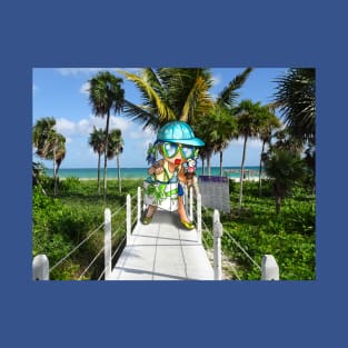 cute girl on a cuban beach T-Shirt