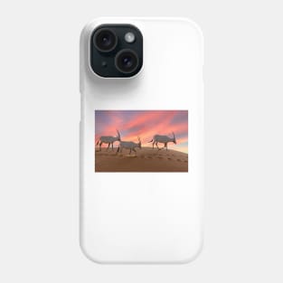 Oryx at sunset in the Arabian desert Phone Case