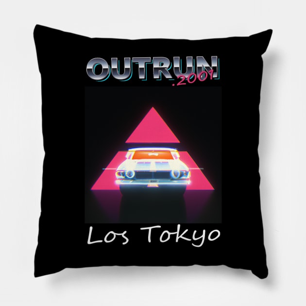 Outrun The Past Pillow by Los Tokyo