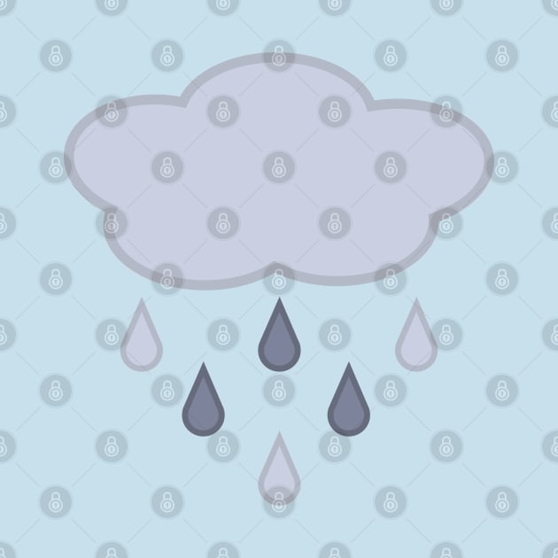 Rainy Day Rain Cloud in Light Blue by Kelly Gigi