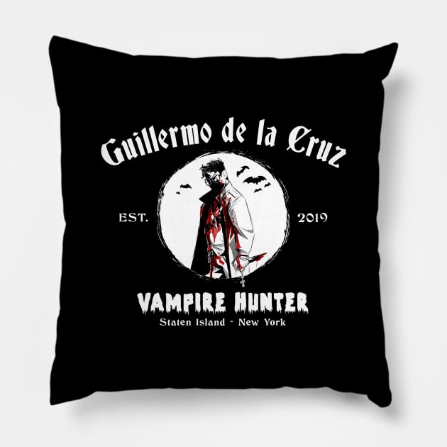 De La Cruz Crest (Black Print) Pillow by Miskatonic Designs