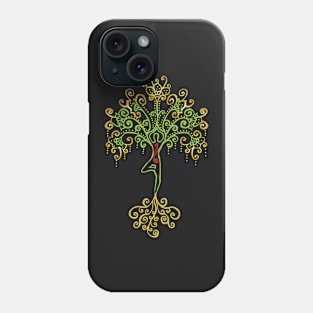 Gold Yoga Tree Pose Phone Case