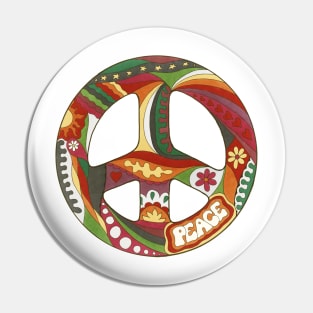 Vintage Psychedelic Peace Symbol Pin