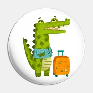 Crocodile on vacation Pin