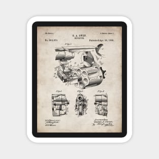 Vintage Revolver Patent - Gun Lover Firearms Shop Art - Antique Magnet