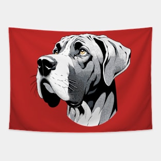 Stunning and Cool Great Dane Monochrome and Gold Portrait for Father's Day Tapestry