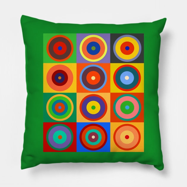 Op Art #5 Kandinsky Pillow by RockettGraph1cs