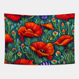 Poppies and Cornflowers Tapestry