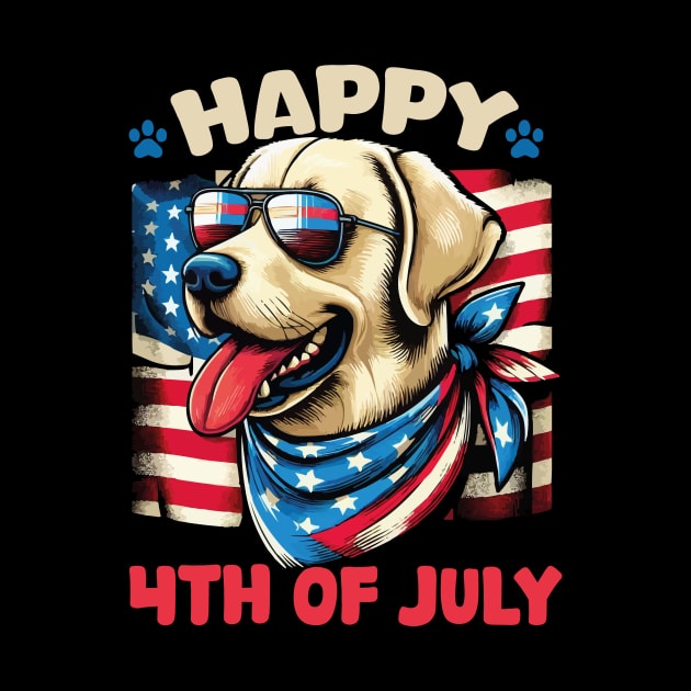 4th of July Patriotic American Labrador Retriever USA Flag by JUST PINK